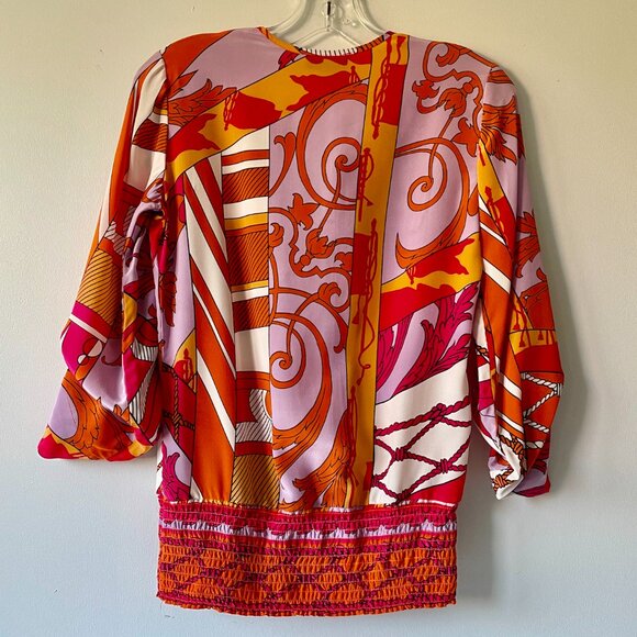 Hale Bob Silk Print Multi-coloured Top - size XXS - NWOT - Picture 3 of 10